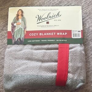 Woolrich Gray and Red Blanket Wrap